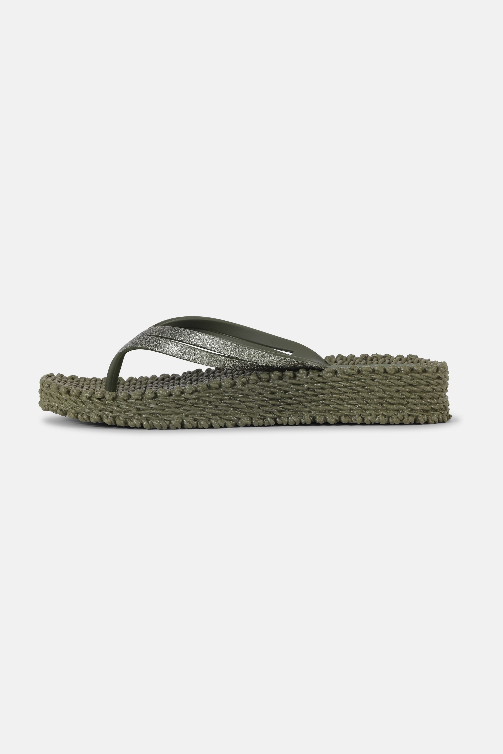 Tongs à Plateforme Pailletées - Army